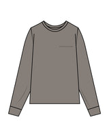The Mens Heavyweight Long Sleeve - Washed Gray - Athletic Culture - Left Chest & Back Center Stacked - Tone on Tone