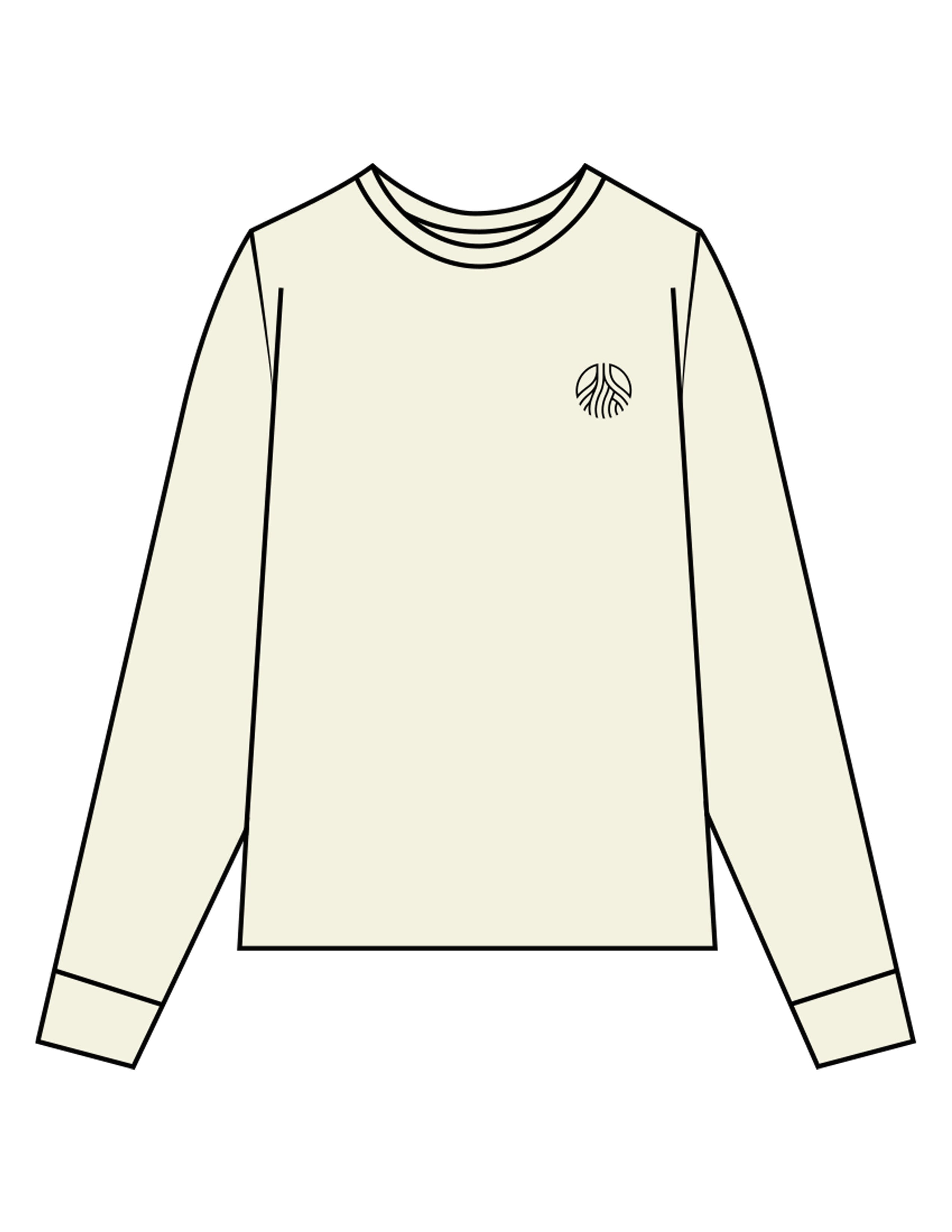 The Womens Oversized Long Sleeve - Butter - Sultivate - Left Chest & Back Stacked - Printed - Black