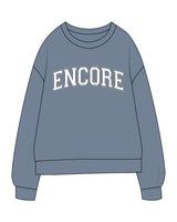 The Midweight Unisex Crewneck - Washed Slate - enCore Pilates - Center Chest - Printed - Full Color