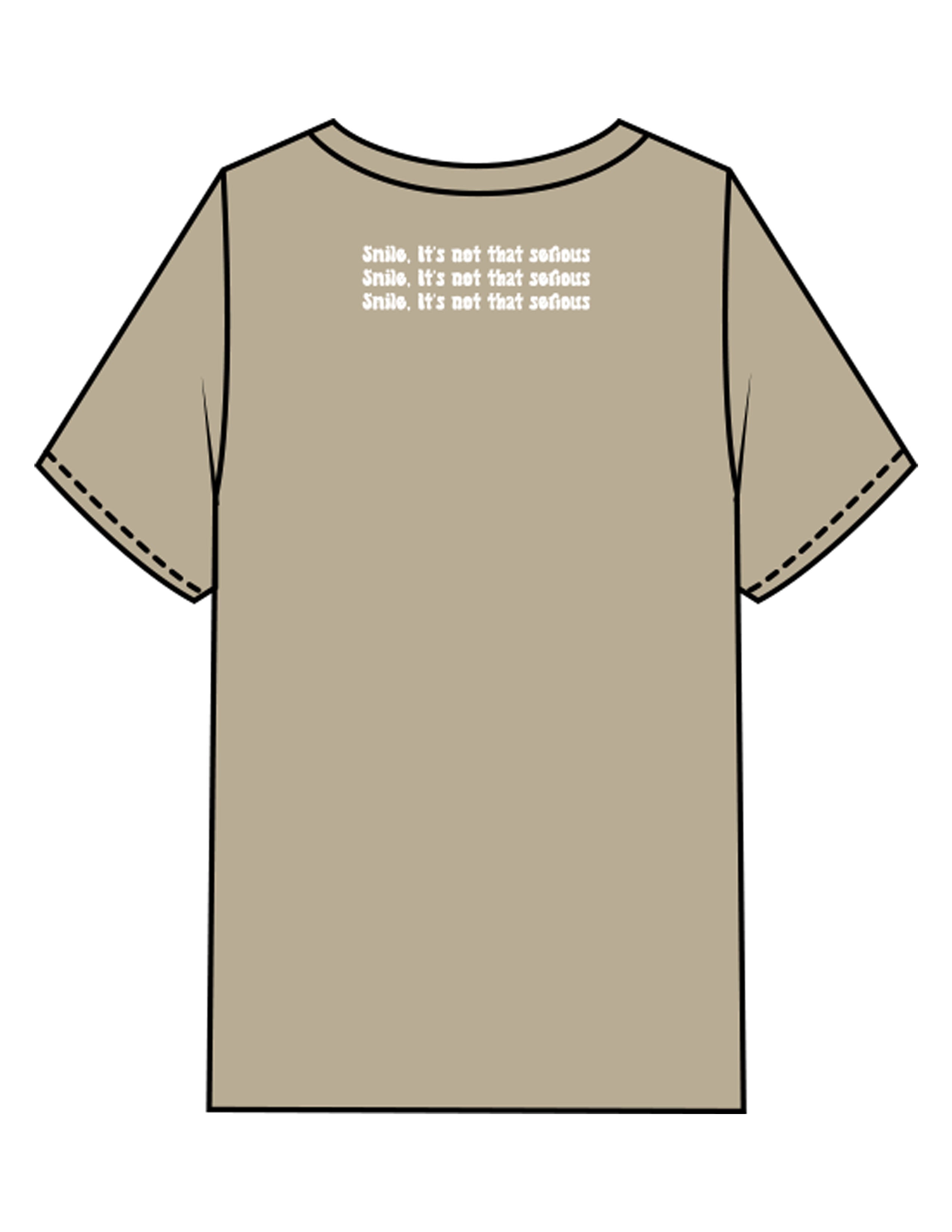 The Mens Heavyweight Tee - Washed Khaki - Try Smile Collective - Left Chest & Upper Back Stacked - Printed - Full Color