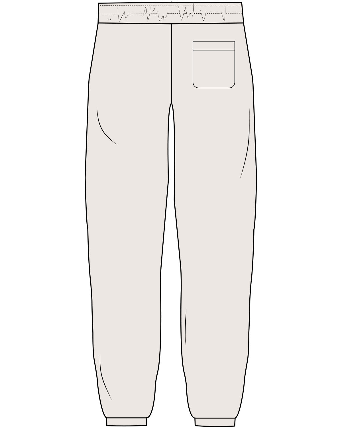 The Womens Sweatpants - Bone - Slo x Form - Left Leg - Printed - Charcoal Gray