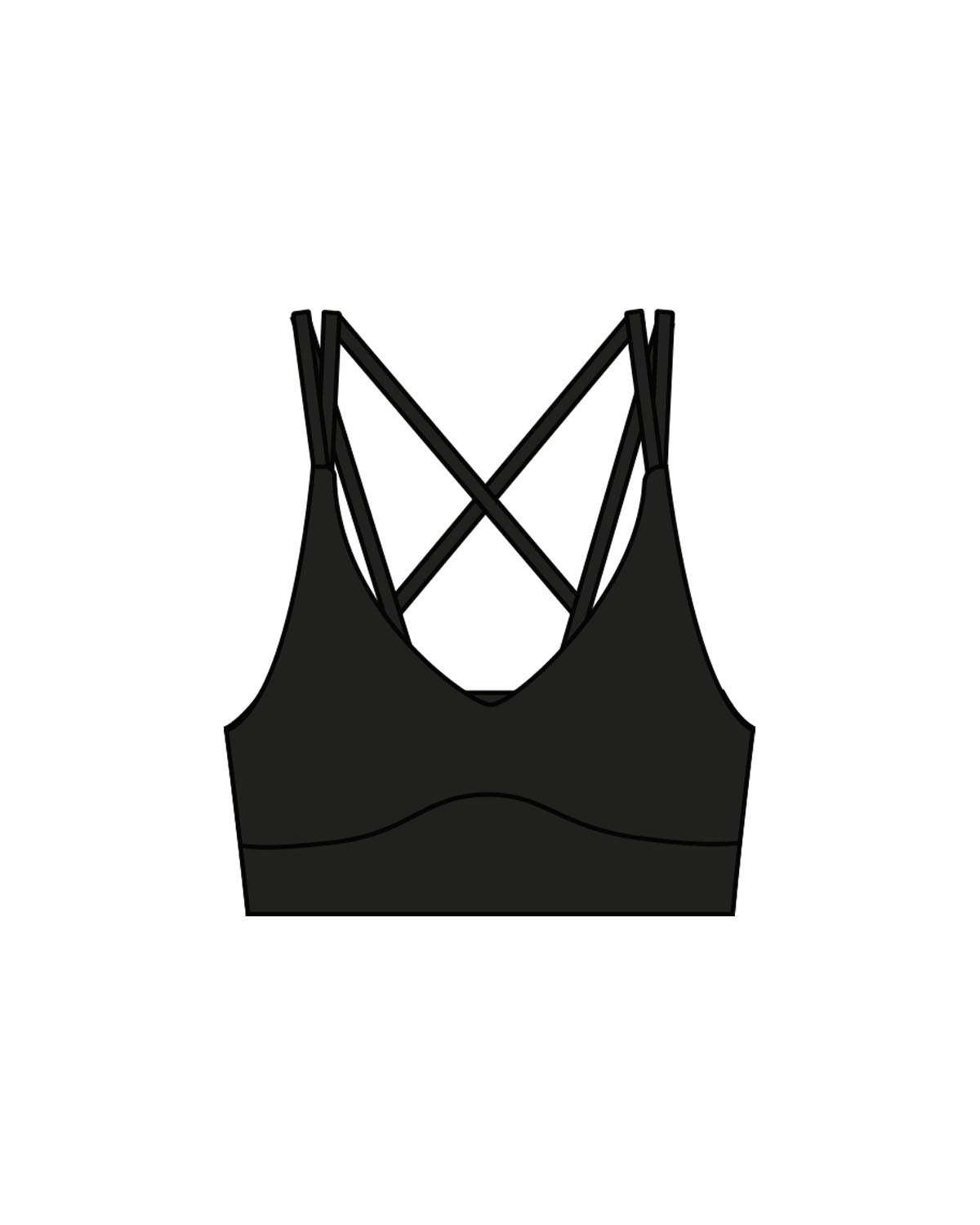 The Strappy Bra - Black - Evolve Collective - Center Back - Printed - White
