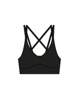 The Strappy Bra - Black - Evolve Collective - Center Back - Printed - White