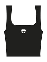 The Square Neck Tank - Black - LVL - Center Chest Layered - Printed - White
