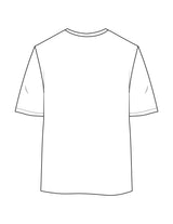 The Womens Oversized Tee - White - Fine Core Pilates - Center Chest Stacked - Printed - Black