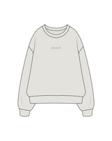 The Mens Crewneck - Washed Bone - Drench - Center Chest - Embroidered - Tone on Tone