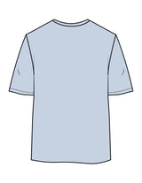 The Womens Oversized Tee - Powder - Movement With Chels - Left Chest - Printed - Dark Blue