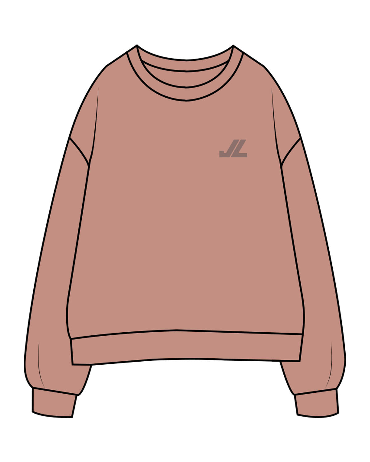 The Womens Crewneck - Clay - JL Marketing - Left Chest - Printed - Tone on Tone