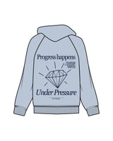 The Mens Hoodie - Powder - MD Hyperbaric - Left Chest Round & Back Diamond - Printed - Navy