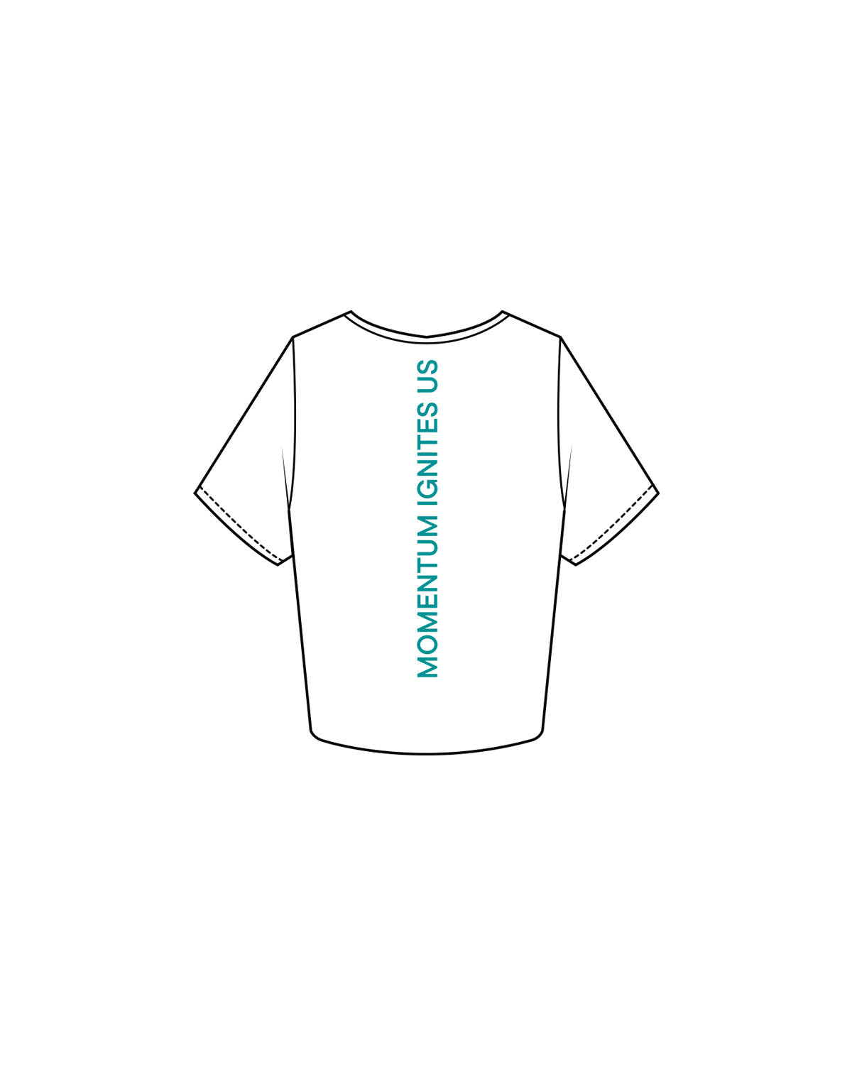 The Crop Tee - White - Reform Studios- Left Chess & Back Vertical - Printed - Teal