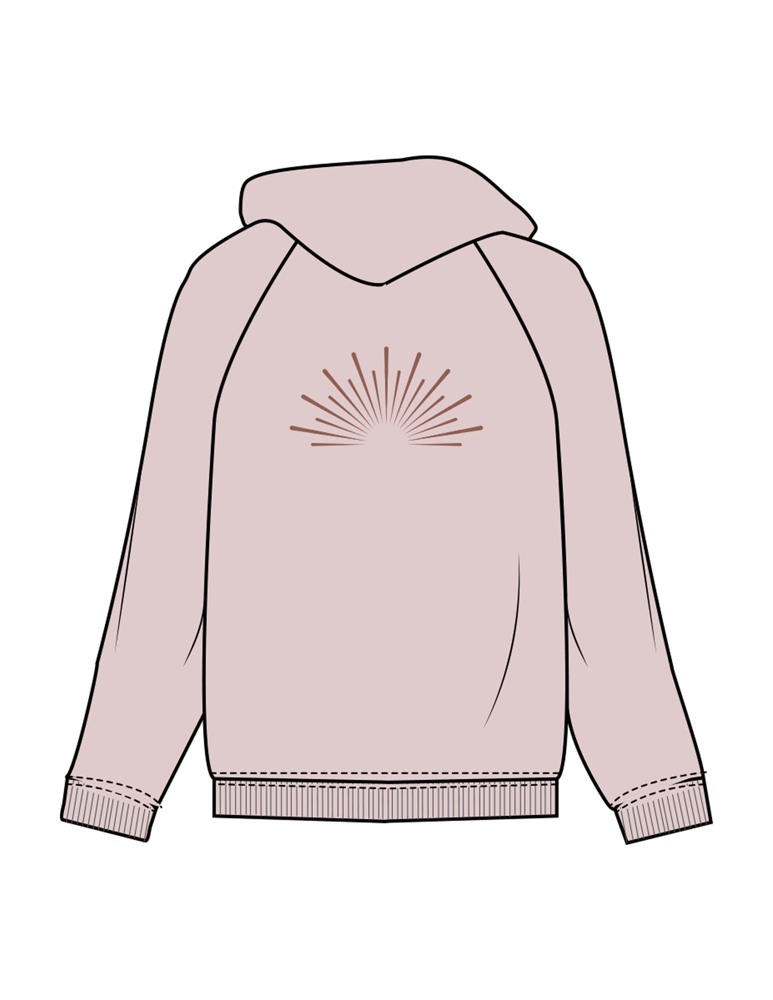 The Recycled Unisex Zip Hoodie - Blush - SWS - Left Chest & Back Icon - Printed - Brown