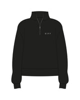 THE WOMENS 1/4 ZIP - Black - DiffEyewear - Left Chest "DIFF"  - Printed - White