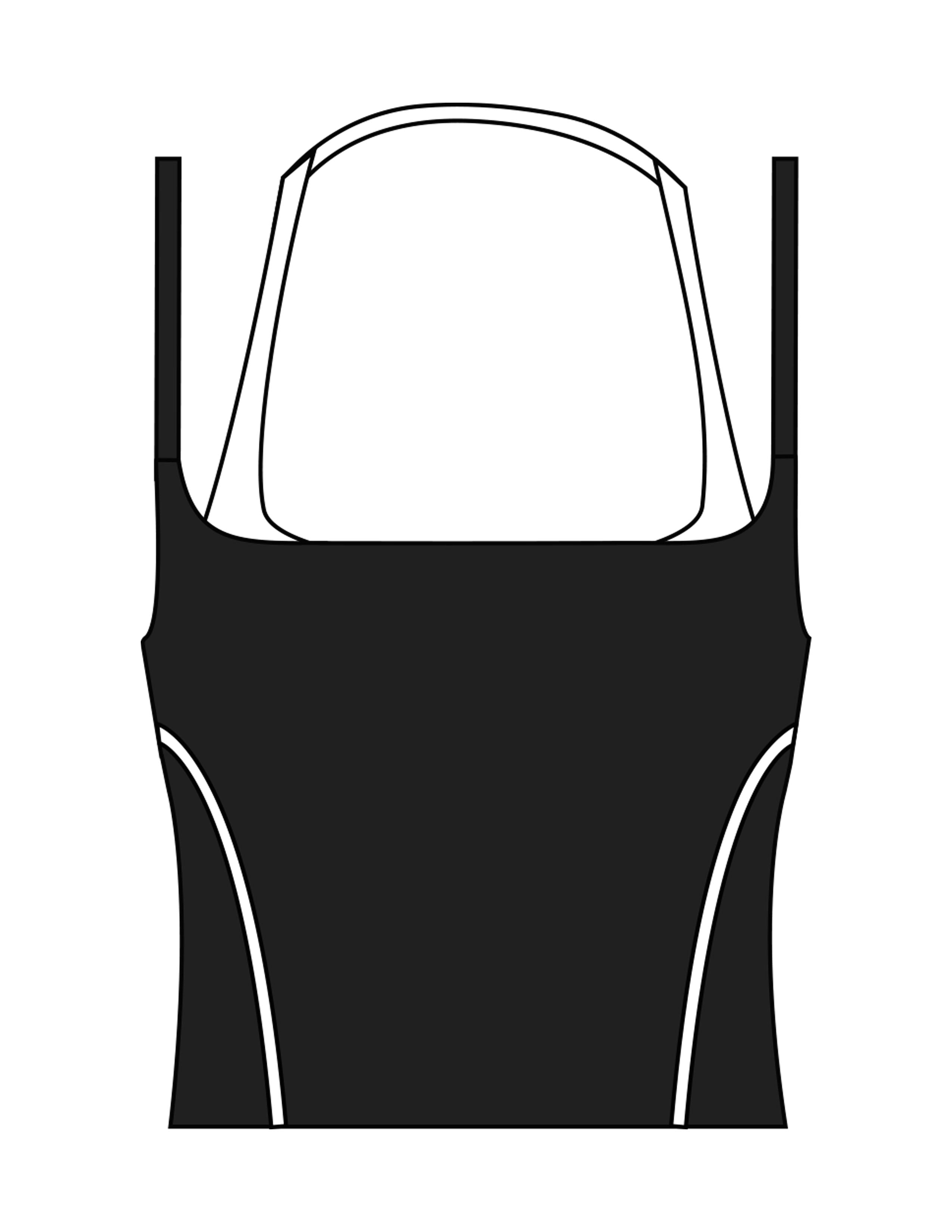 The Piped Tank - Black - The Refinery Fitness Studio - Center Back - Printed - White