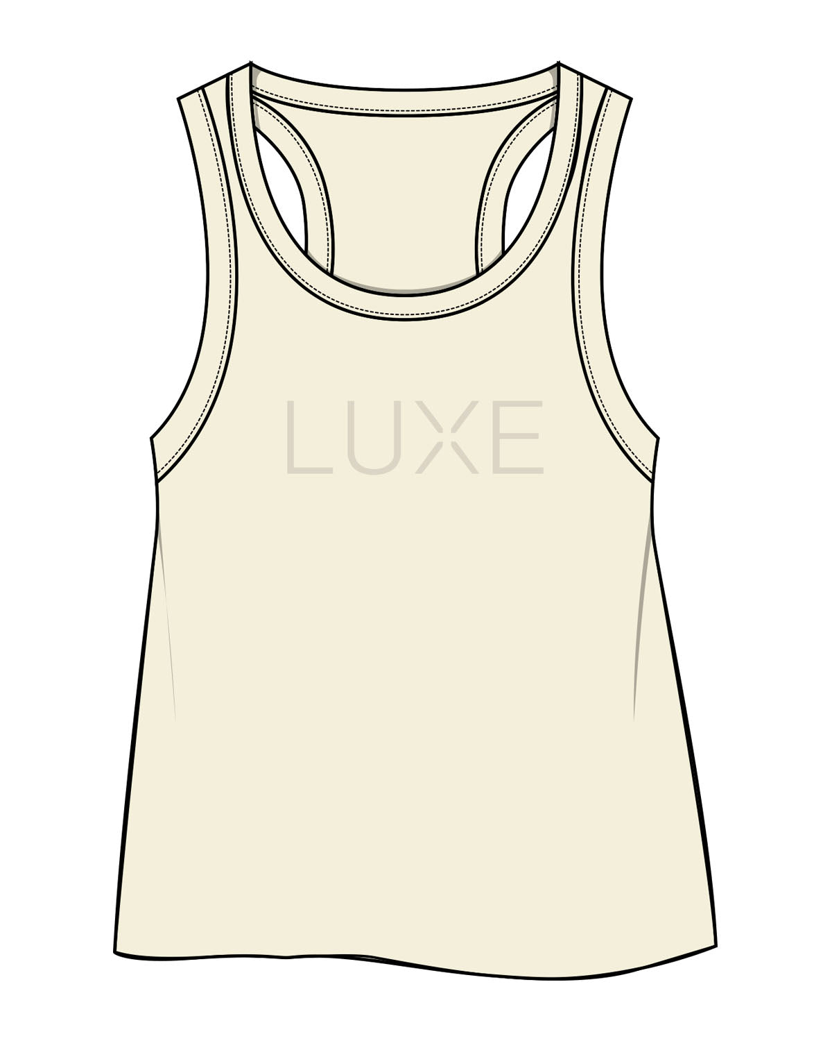 The Crop Tank - Butter - Lagree Luxe - Center Chest - Printed - Tone on Tone