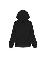 The Mens Heavyweight Hoodie - Black - Drench - Center Front - Embroidered - Tone on Tone