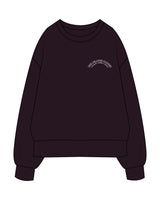 The Womens Heavyweight Crewneck - Plum - Pilates Baddie - Left Chest Arc & Back Round - Printed - Light Purple