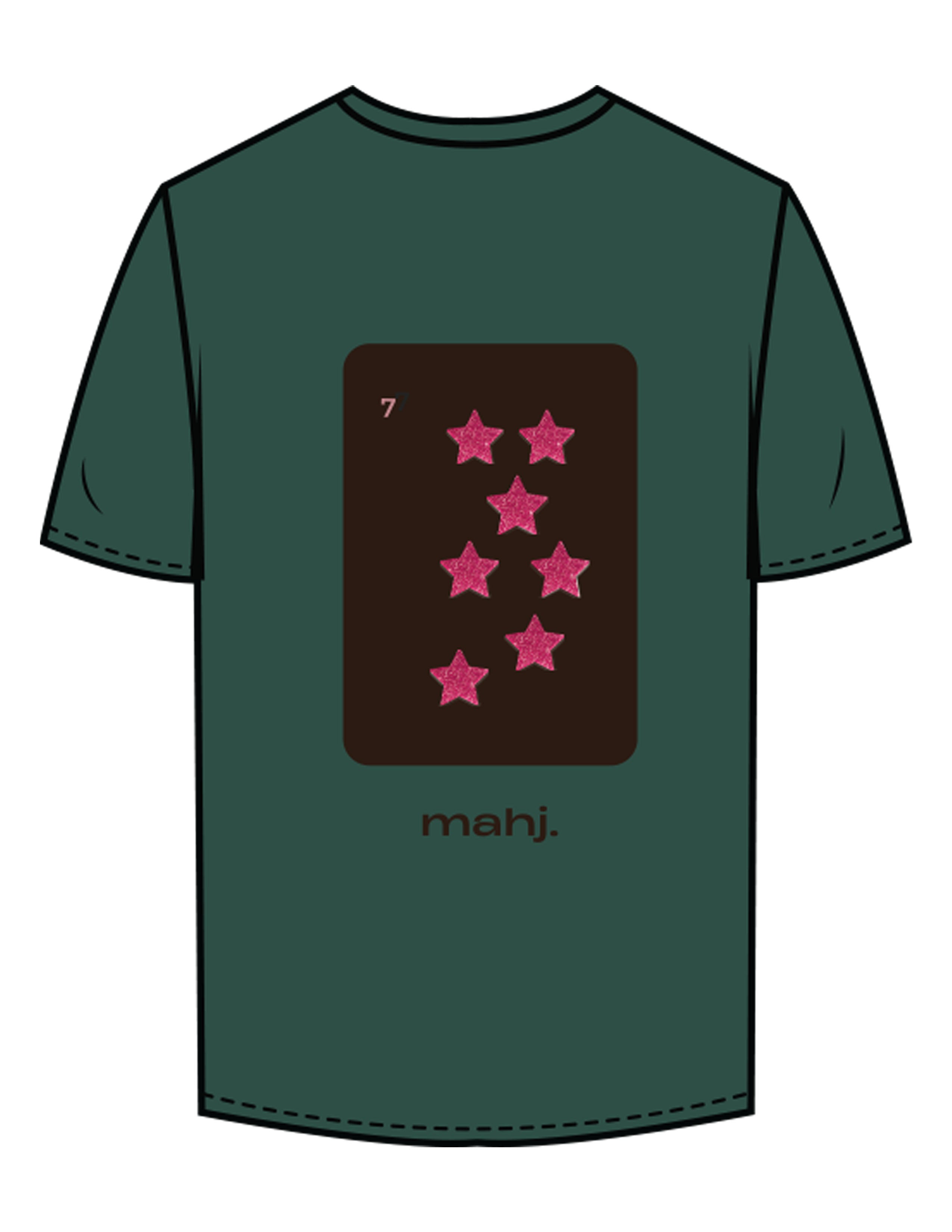The Mens Tee - Forest - Barnes. The Label - Center Chest & Back Stars - Printed - Full Color