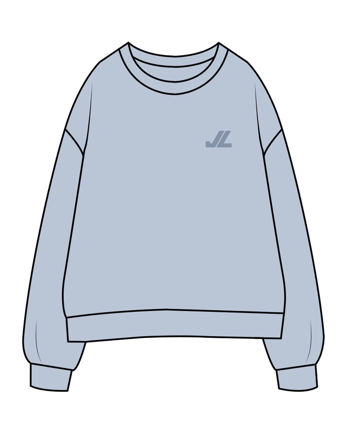 The Womens Crewneck - Powder - JL Marketing - Left Chest - Printed - Tone on Tone
