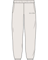 The Womens Sweatpants - Bone - Slo x Form - Left Leg - Printed - Charcoal Gray