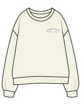 The Womens Crewneck - Butter - Golden Hour - Left Chest & Back Stacked - Printed - Blue