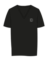The Womens V Neck Tee - Black - Evolve Collective - Left Chest - Printed - White