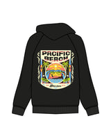 The Mens Hoodie - Black - Blenders - Left Chest & Back "PACIFIC BEACH" - Printed - Full Color