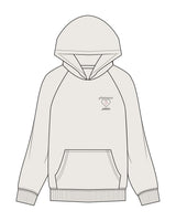 The Womens Hoodie - Bone - Platinum Pilates - Left Chest Stacked - Printed - Full Color