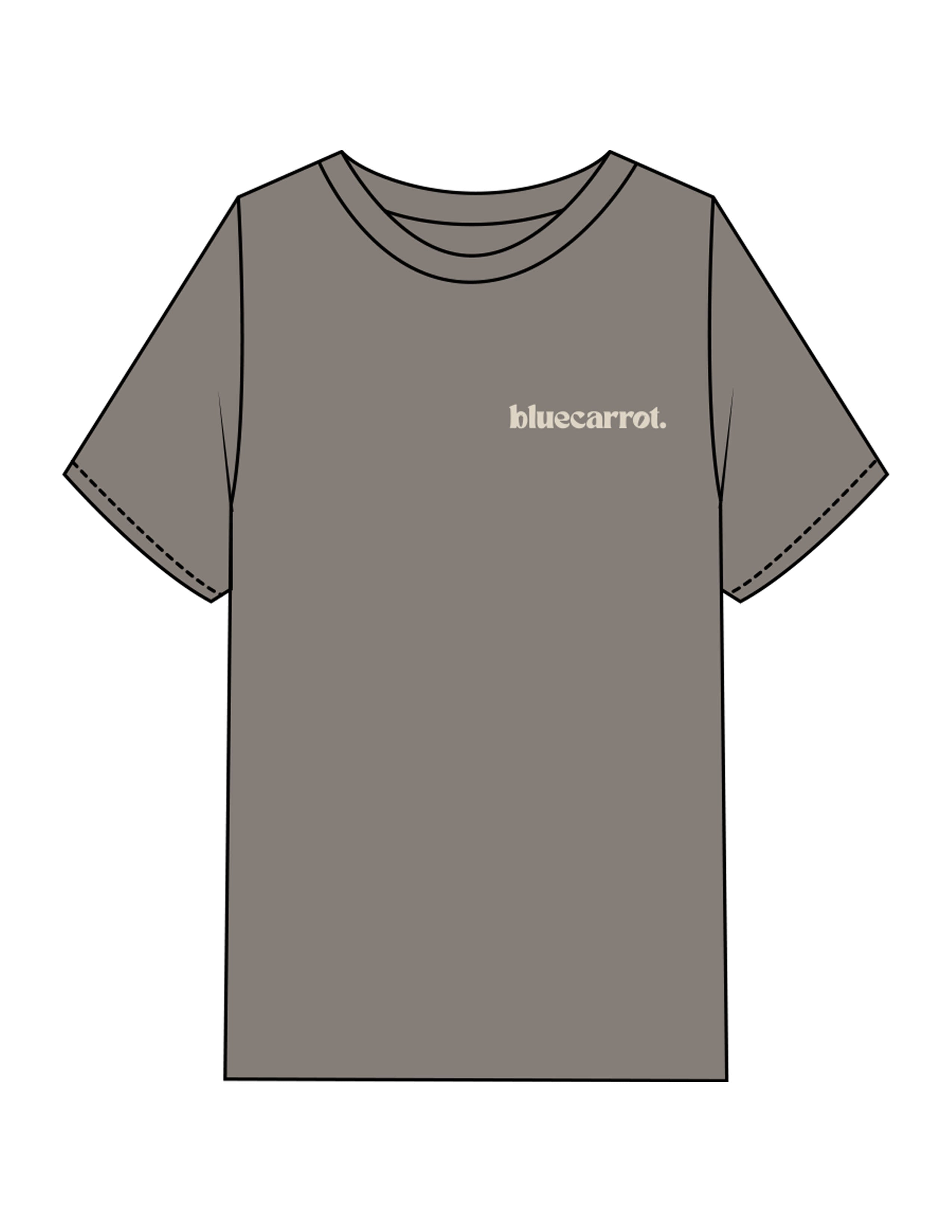 The Womens Heavyweight Tee - Washed Gray - BlueCarrot - Left Chest & Back Neckline