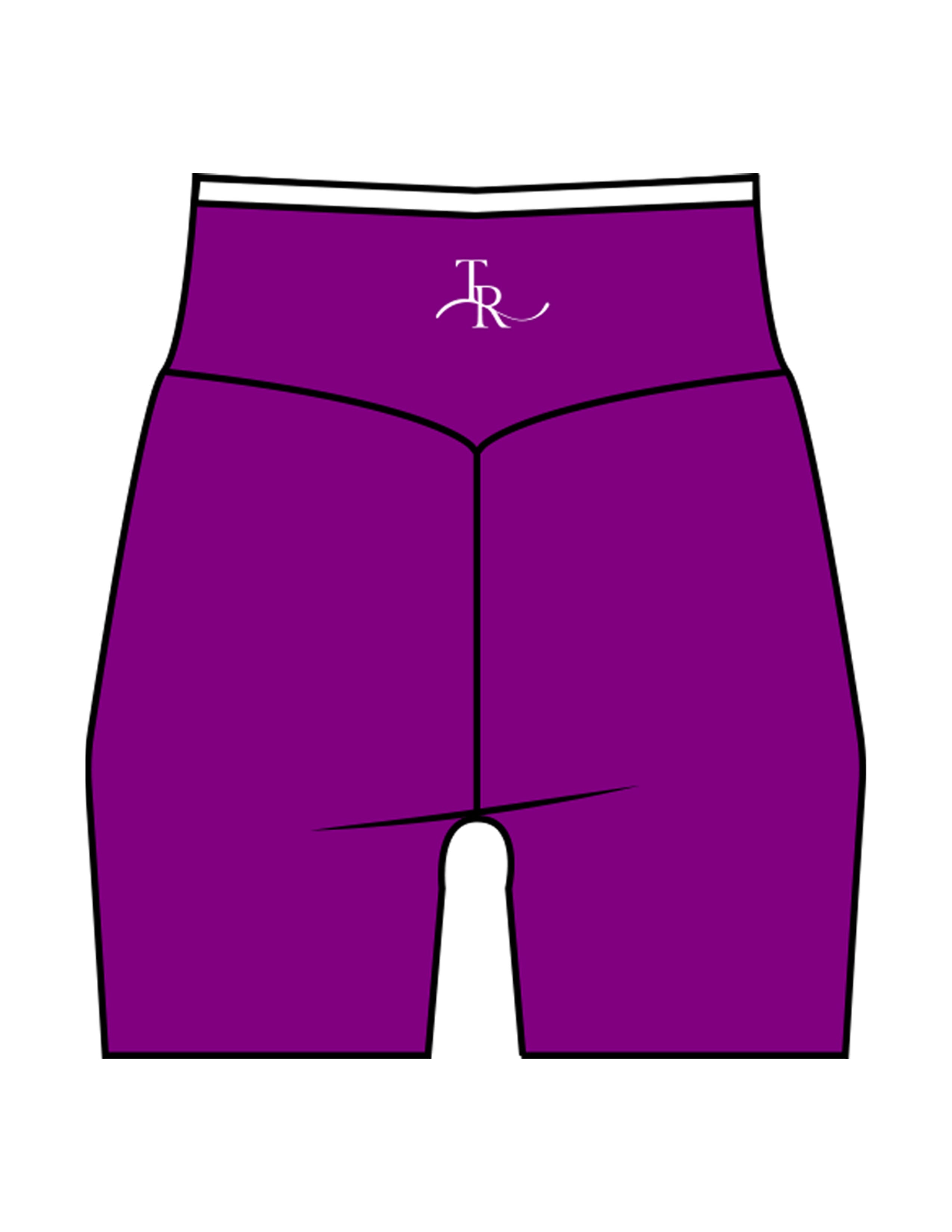 The Piped Crossover Short - Light Purple - The Refinery Fitness Studio - Center Back - Printed - White