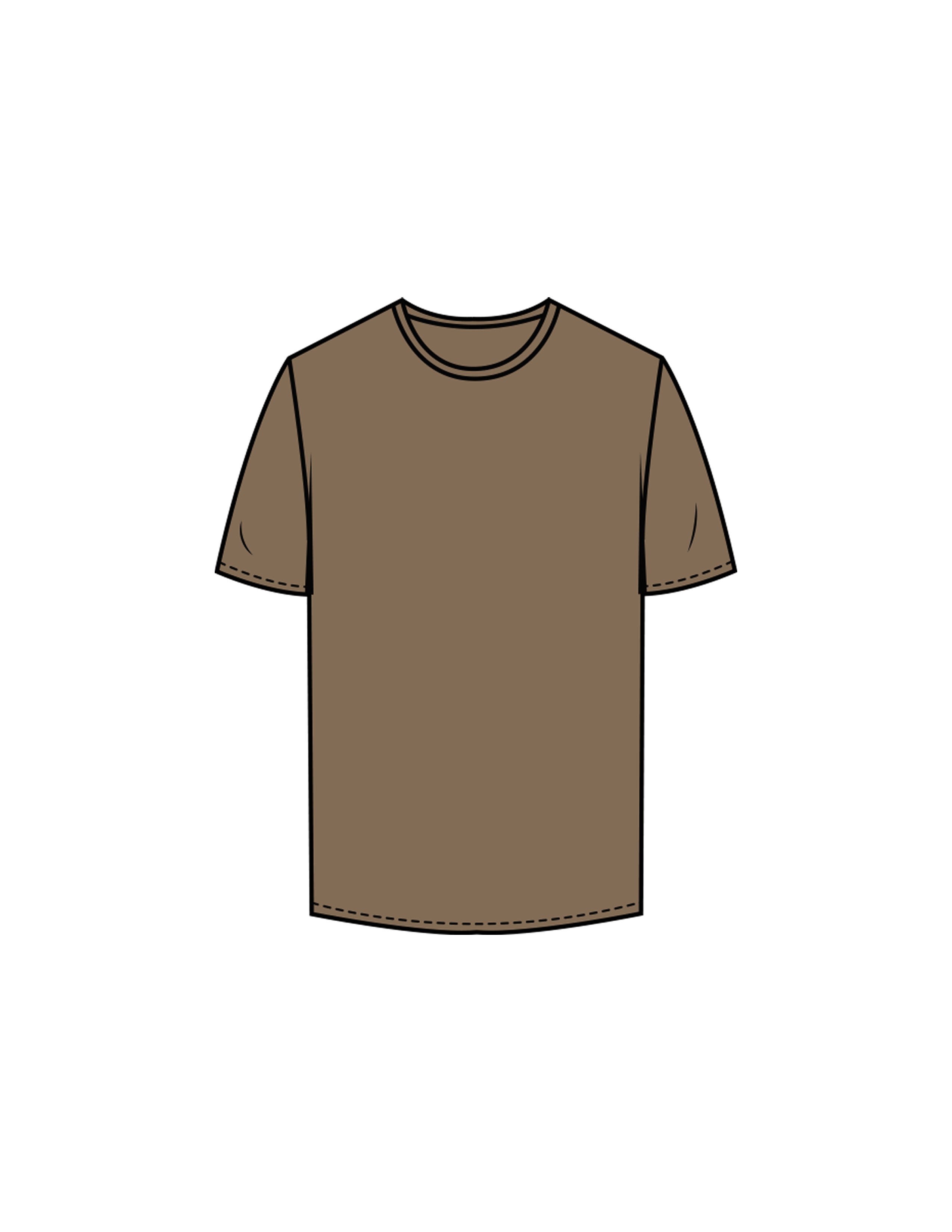 The Mens Tee - Walnut - Rush Cycle Studio - Back Stacked - Printed - Full Color