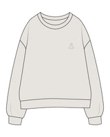 The Womens Crewneck - Washed Bone - Spa Kingston - Left Chest & Back - Printed - Tone on Tone