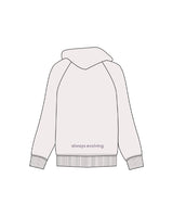 The Mens Heavyweight Hoodie - Bone - Drench - Front Centered & Lower Back - Printed - Washed Plum