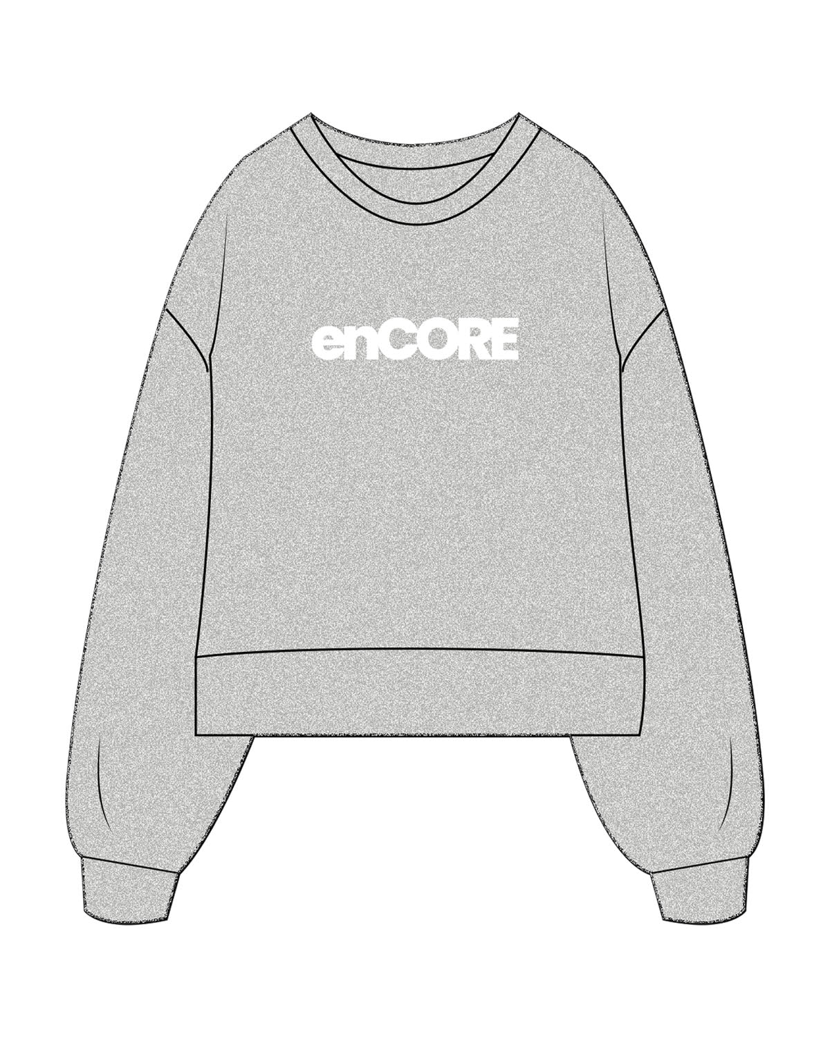 The Womens Heavyweight Crop - Heather - enCore Pilates - Center Chest - Printed - White