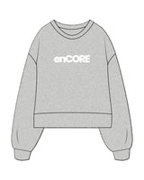 The Womens Heavyweight Crop - Heather - enCore Pilates - Center Chest - Printed - White