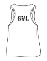 The Crop Tank - White - SOUL YOGA - Center Back - Printed - Black