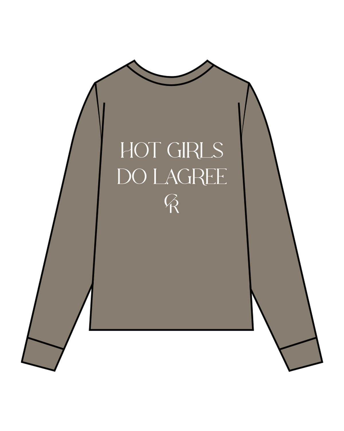 The Mens Long Sleeve - Army - Core Reform - Center Chest & Back Stacked - Printed - White