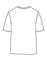 The Womens Oversized Tee - White - Movement With Chels - Left Chest - Printed - Dark Blue