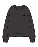 The Womens Crewneck - Washed Black - JL Marketing - Left Chest - Printed - Black
