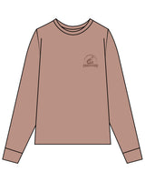 The Womens Oversized Long Sleeve - Clay - Coach Code - Left Chest - Icon - Printed - Tone on Tone