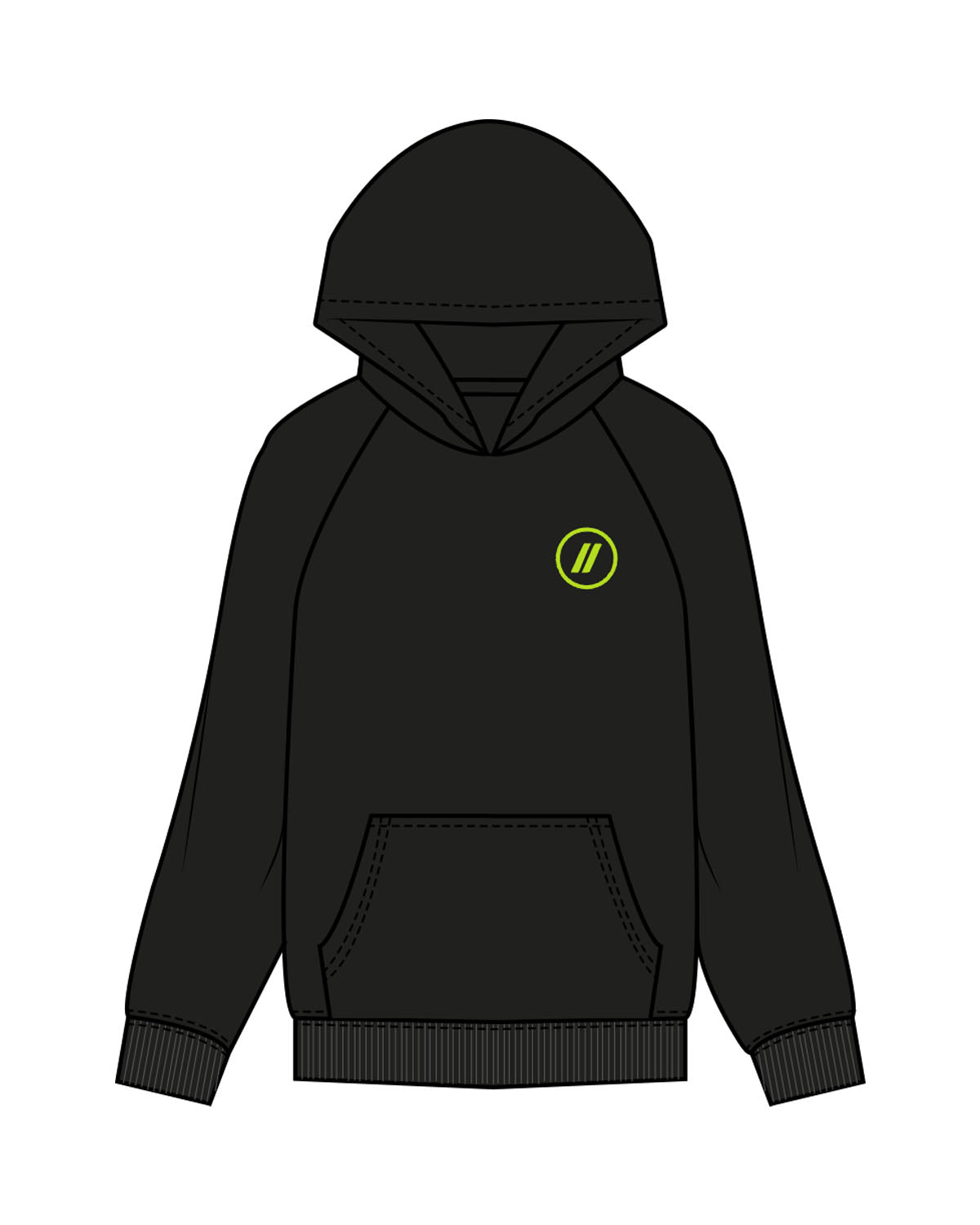 The Mens Hoodie - Black - Blenders - Left Chest & Back "PACIFIC BEACH" - Printed - Full Color