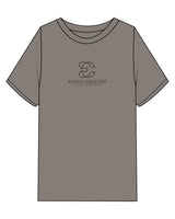 The Womens Heavyweight Tee - Washed Gray - Evolve Collective - Center Chest Stacked - Printed - Tone on Tone