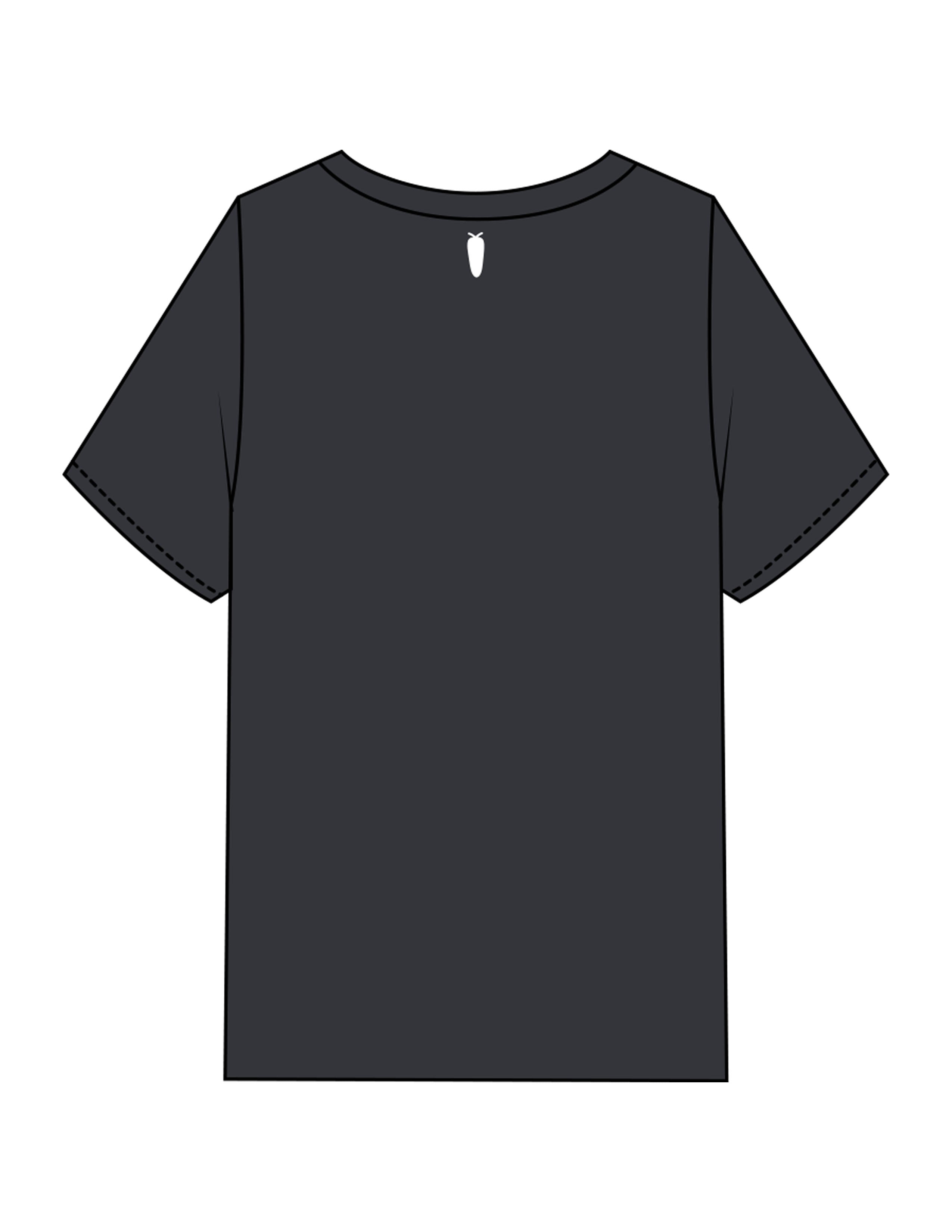 The Womens Heavyweight Tee - Black Stone - BlueCarrot - Left Chest & Back Neckline - Printed - White