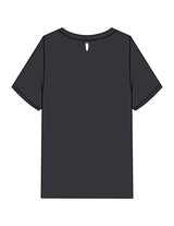 The Womens Heavyweight Tee - Black Stone - BlueCarrot - Left Chest & Back Neckline - Printed - White