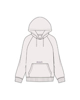 The Mens Heavyweight Hoodie - Bone - Drench - Front Centered & Lower Back - Printed - Washed Plum