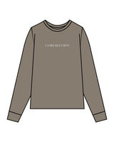 The Mens Long Sleeve - Army - Core Reform - Center Chest & Back Stacked - Printed - White