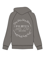 The Womens Zip Hoodie - Washed Gray - Move Studio - Left Chest & Back Center - Printed -  White