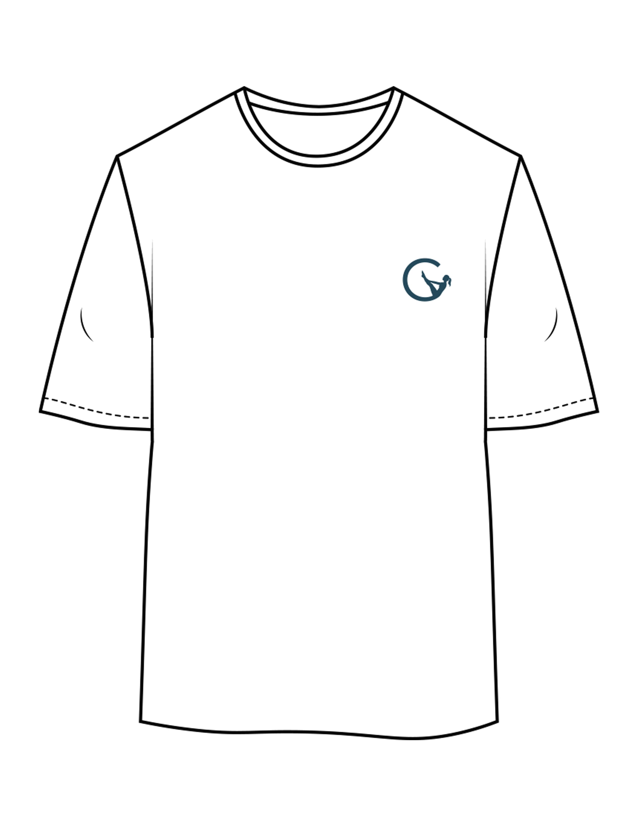 The Womens Oversized Tee - White - Movement With Chels - Left Chest - Printed - Dark Blue