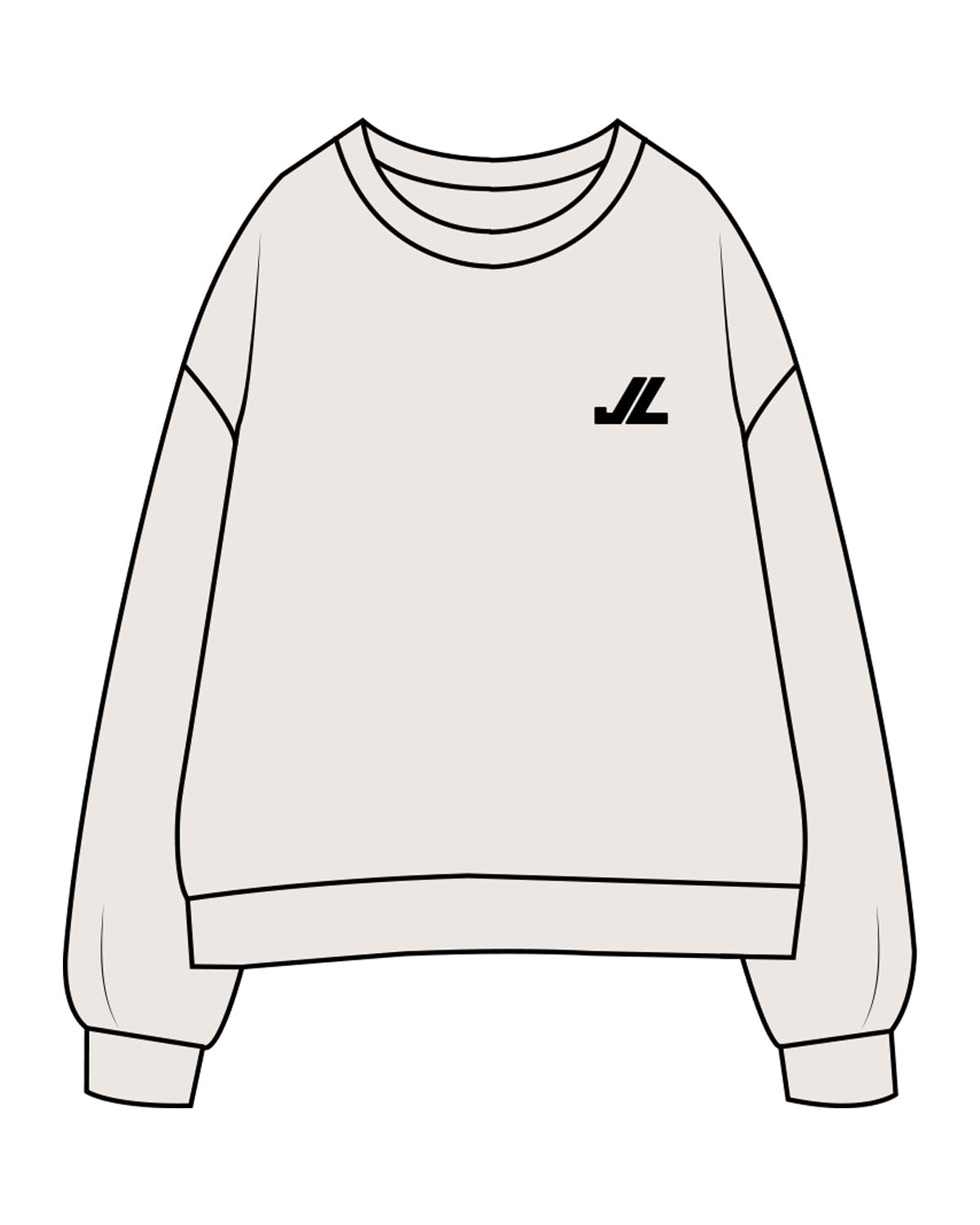 The Womens Crewneck - Bone - JL Marketing - Left Chest - Printed - Black