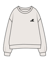 The Womens Crewneck - Bone - JL Marketing - Left Chest - Printed - Black