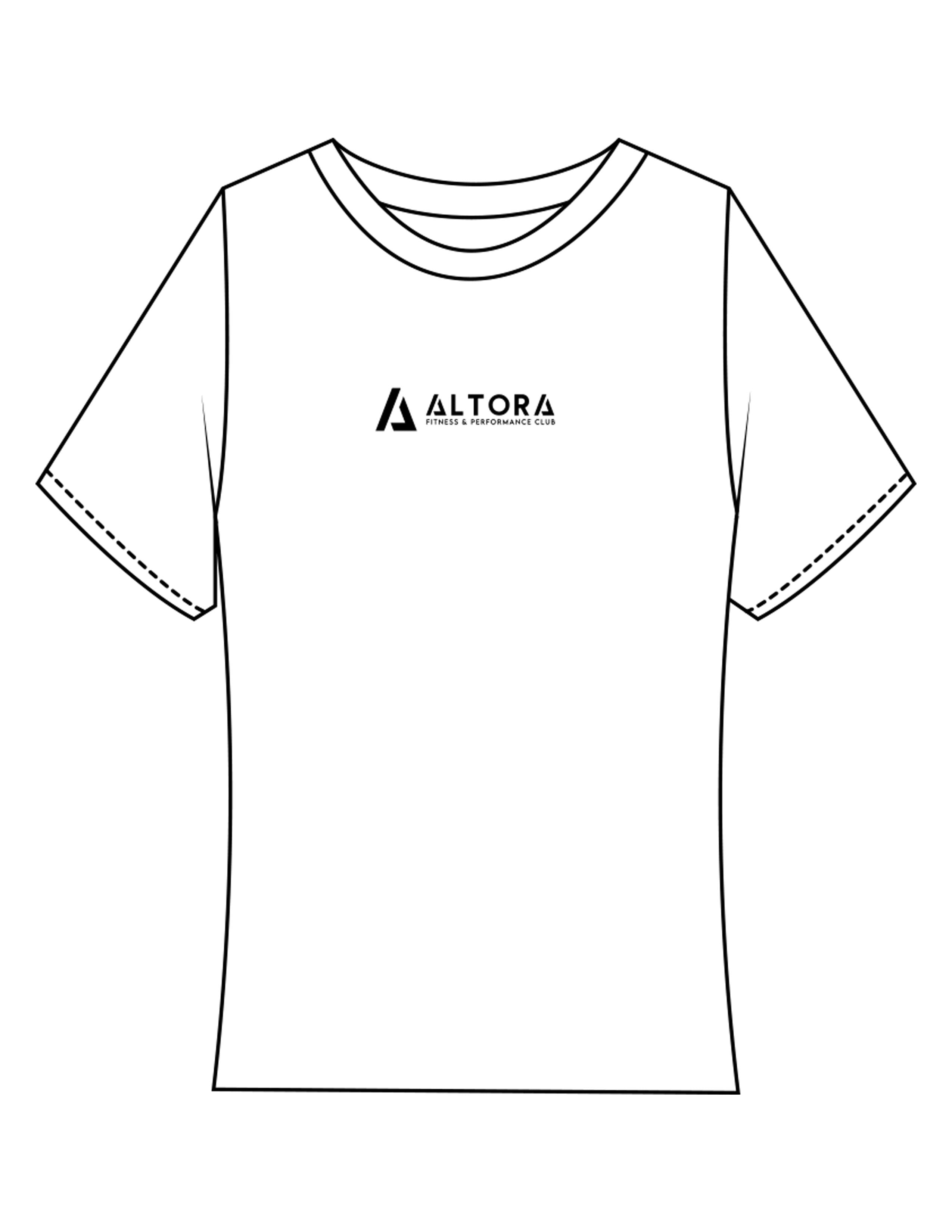 The Baby Tee - White - ALTORA - Center Chest - Printed - Black